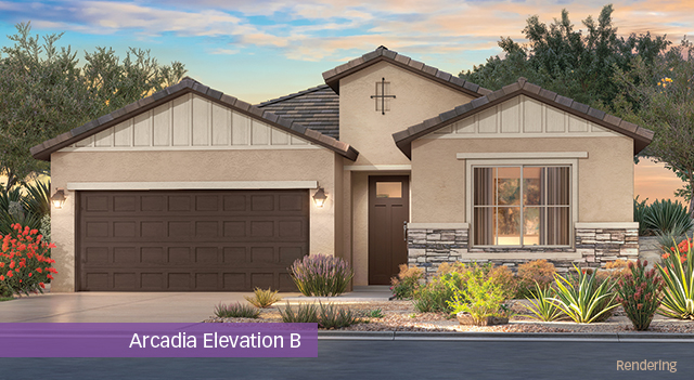 Oasis Series Arcadia Elevation B exterior rendering