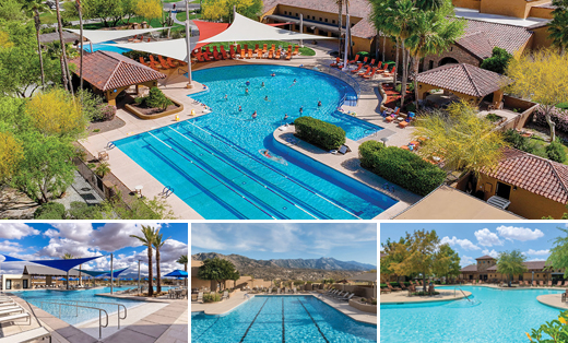 Resort‑style pools collage